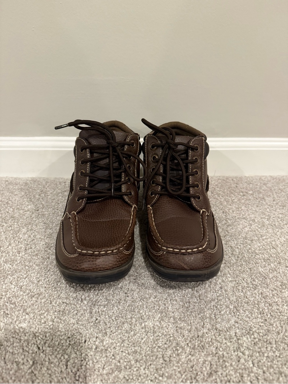 Sperry Kid’s  Brown Leather Lace-Up Shoal Boots size 6